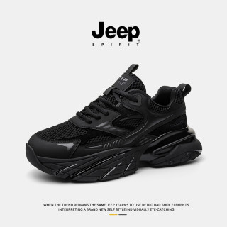 JEEP SPIRIT JEEPSPIRIT吉普男鞋26年新款黑武士老爹鞋透气网面运动休闲鞋男款