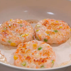 七街八巷 一只虾果蔬鲜虾饼冷冻预制菜大颗粒虾肉果蔬儿童早餐
