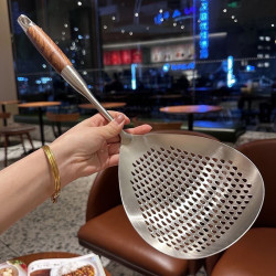 不锈钢长厨房用柄捞面勺厨房家用花椒沥水加厚捞勺漏勺