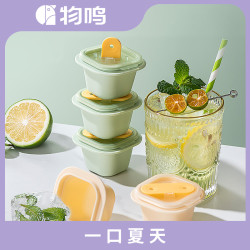 物鸣 冰块模具家用一人享硅胶盖制冰器雪糕模具冰格一口夏天