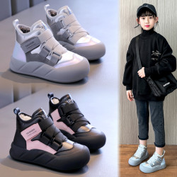 女童棉鞋2025冬季新款儿童大棉鞋加绒加厚中大童防水棉靴子保暖鞋