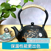 描金铸铁茶壶煮茶泡茶壶茶具养生烧水壶生铁壶茶具