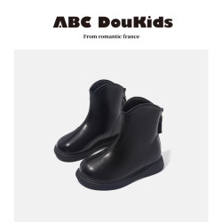 ABC Doukids 女童靴子2026秋冬季新款英伦风儿童马丁靴加绒皮靴