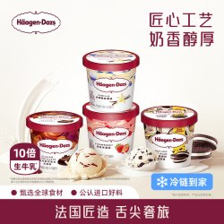 哈根达斯 冰淇淋组合装 4口味 320g（草莓冰淇淋+香草冰淇淋+比利时巧克力冰淇淋+曲奇香奶冰淇淋）