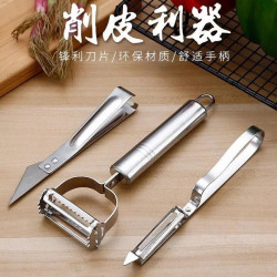 不锈钢三件套实用削刮水果削皮厨房用锋利加厚多功能专用环保刨子