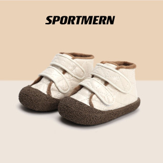 Sportmern学步鞋冬季加绒棉鞋保暖男女宝宝靴子女童鞋软底婴儿鞋