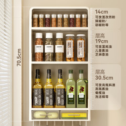 免打孔厨房置物架大容量轻奢家用壁挂式多层多功能调味料架储物架