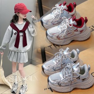 儿童运动鞋女童透气网面老爹鞋2026春秋新款男童韩版休闲跑步鞋子