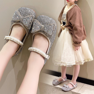 女童爱莎公主鞋2026新款春秋儿童鞋子软底洋气水钻单鞋小女孩皮鞋