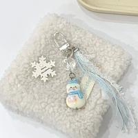 冬日限定小雪人diy挂链手机链钥匙扣串珠挂件摆件少女礼物情侣ins