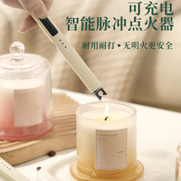 防风电子点火器加长脉冲打火器长柄可充电家用厨房燃气灶点火神器
