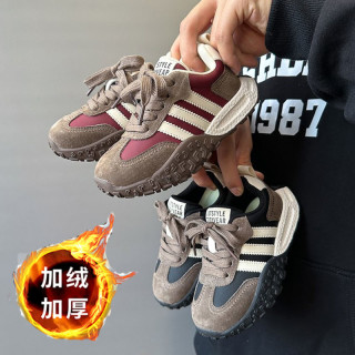 儿童运动鞋二棉鞋秋冬新款男童百搭休闲跑步鞋女童透气防滑鞋子