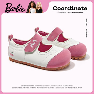Barbie 童鞋女童平底泡芙单鞋新款阿甘鞋秋季玛丽珍公主鞋儿童运动鞋