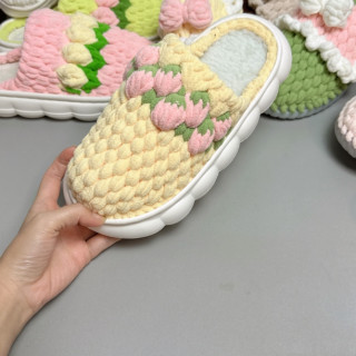 冬季云朵鞋底丸子鞋底草莓钩织款冰条线钩织拖鞋DIY材料包亲子鞋