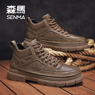 森马 SENMA/森马马丁靴男款冬季英伦厚底高帮鞋户外运动登山机车工装靴