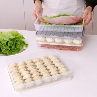 速冻饺子盒不粘饺子冰箱保鲜盒托盘食物收纳盒可微波解冻馄饨带盖