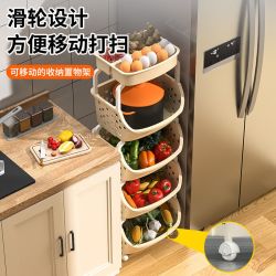 汉世刘家 厨房置物架收纳小推车落地多层客厅零食置物架纳储物架子
