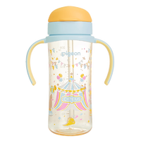 贝亲 防胀气 自然成长翻盖直饮吸管 大童奶瓶330ml 马戏团 18月+ AA279