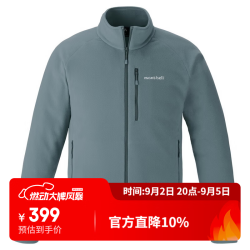 mont·bell 户外抓绒衣冲锋衣内胆男轻薄开衫内搭保暖上衣 1114881 GY灰色1114881 25 L