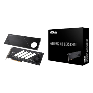 华硕 M.2 x16 Gen5 PCIe 5.0四通道NVMe固态硬盘扩展卡 支持RAID