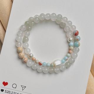 半日逅屿 新中式寿山石手串小众设计感串珠手链女叠戴文玩手饰品 【店长推荐】月榭琴6mm