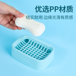 茶花 塑料皂盒双层沥水香皂盒无盖肥皂盒 绿色 1个装