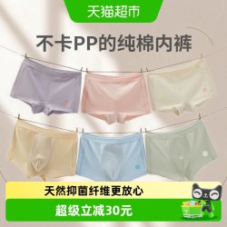 Q21 儿童纯棉内裤男女童全棉平角裤5A抗菌不夹屁屁四角裤3条装