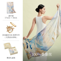 万事利 桑蚕丝长巾 花样年华 礼盒装