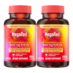 MegaRed 南极双净胆碱磷虾油 深海鱼油美国原装进口高纯度1000mg30粒 双净磷虾油 30粒*2瓶