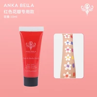 AnkaBella面部彩绘颜料脸部套装圆饼色压花膏6色多色系面部彩绘颜料工具套装白色黑色12色无毒可水洗