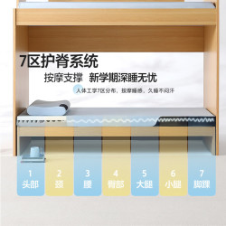 水星家纺 A类抑菌慢回弹记忆棉加厚床垫学生宿舍分区床垫子 云舒·三区护脊慢回弹床垫0.9米床
