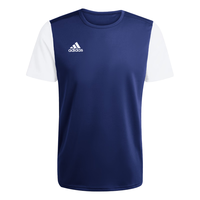 adidas 撞色圆领 深蓝/白 XL 男子足球训练短袖T恤
