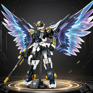 明迪 2324钢铁机甲 变形机器人 468颗粒 拼插积木