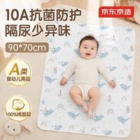 京东京造 10A抗菌全棉可水洗婴幼儿高效隔尿垫90*70cm防水透气新生儿护理垫