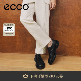 ecco 商务皮鞋男 秋季通勤正装德比鞋 都市伦敦系列525604 黑色52560401001 41