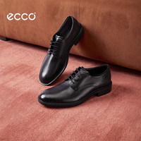 ecco 皮鞋男 26年秋季新款轻奢粗跟增高鞋通勤鞋 都市布拉格538324 黑色53832401001 41