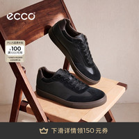 ecco 男士板鞋 26年秋季新款复古时尚百搭休闲德训鞋 柔酷10号560124 黑色/摩卡棕56012461409 42 (尺码偏大,建议选小一码)