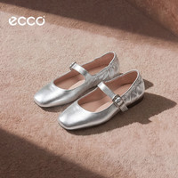 ecco 皮鞋女 26年秋季新款浅口单鞋玛丽珍方头芭蕾鞋 舞悦系列234423 银色23442361259 37 （偏小，建议拍大一码）