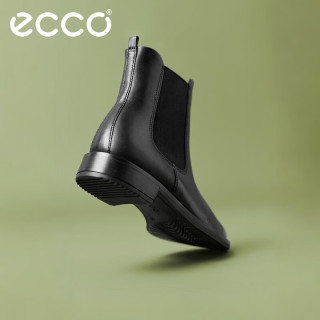 ecco 靴子女 切尔西女靴粗跟短靴女 型塑266503 黑色26650301001 37