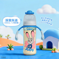 贝亲 迪士尼疯狂动物城PPSU双把手彩绘奶瓶330mL L号 探案朱迪