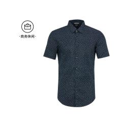 BOSS 日常通勤风休闲男士短袖衬衫