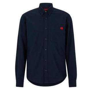 BOSS hugo系列红标男士纯色时尚百搭logo休闲长袖衬衫