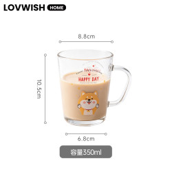 乐唯诗 玻璃刻度杯 350ml 小狗