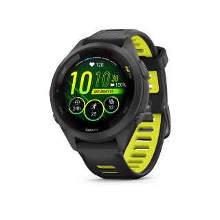佳明 Forerunner 265S 运动智能手表 血氧心率监测腕表 黑色和 Amp 黄色 42 mm