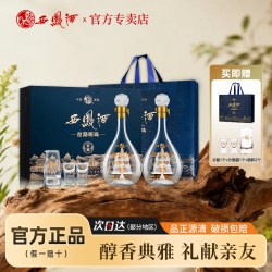 西凤酒 凤香型白酒纯粮食送礼宴请年货两瓶礼盒装 52度 500mL 2瓶 丝路明珠窖藏礼盒