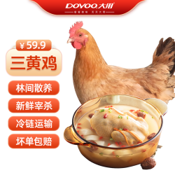 大用 新鲜三黄鸡 整只约850g/只3只装（1.7斤*3）