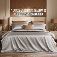 百亿补贴：富安娜 BRAVO 馨而乐 富安娜出品馨而乐100支高支纯棉四件套长绒棉床上用品高档简约