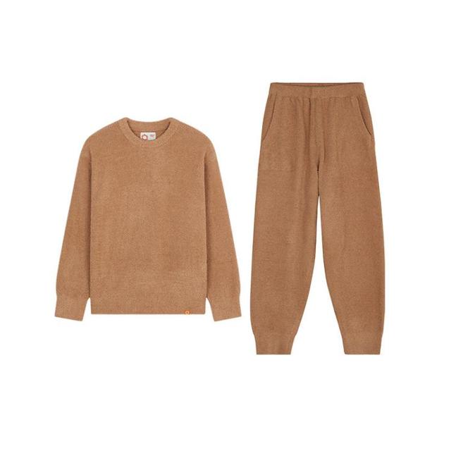 内外 千层绒男女可外穿家居服套装半边绒情侣套装