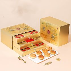 稻香村 月饼吉祥金礼900g礼盒装广式玫瑰豆沙金丝枣蓉中秋节送礼