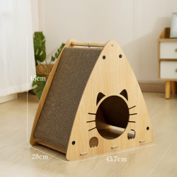喵仙儿 猫抓窝猫用品 三角猫窝瓦楞纸 猫头三角窝 不含垫 45*45.7*28mm